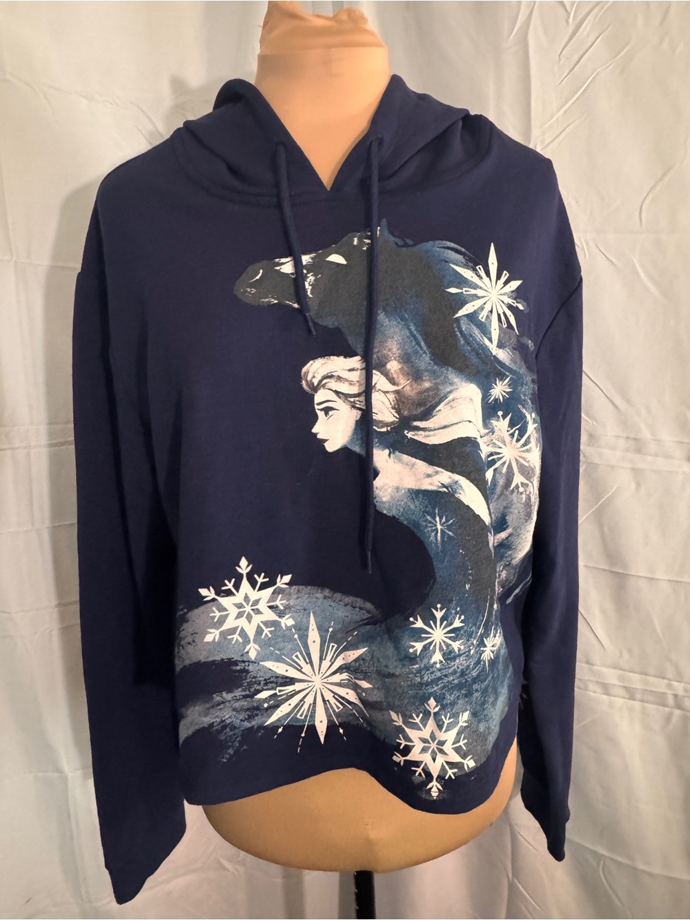 Hybrid Apparel Navy Blue Hoodie with Winter Graphic